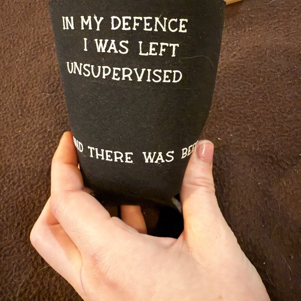 Black and White koozie